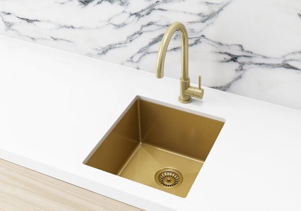 Stainless Steel Single Bowl PVD Kitchen Sink Brushed Bronze